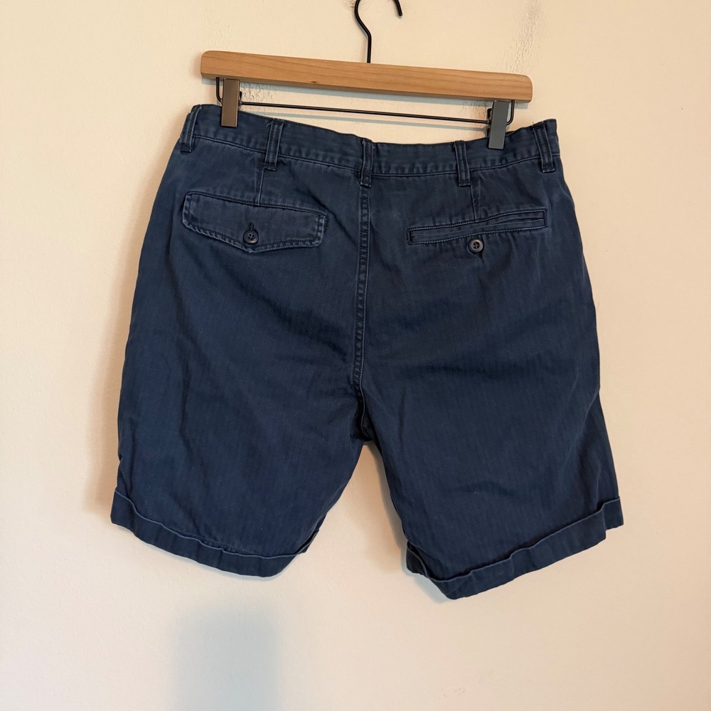 Taylor Stitch Chino Cuffed hem shorts 33 blue classic preppy golf casual - Picture 3 of 5